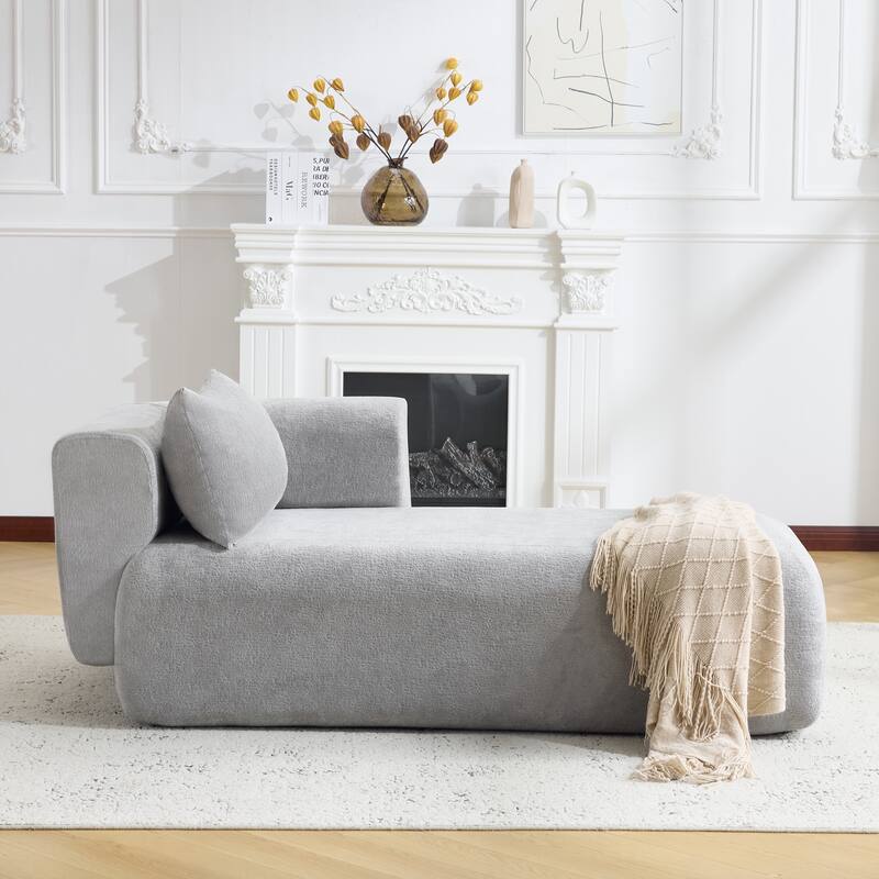 Bezseller Modern Chaise Lounge - Upholstered Sofa with Pillows for Bedroom & Living Room