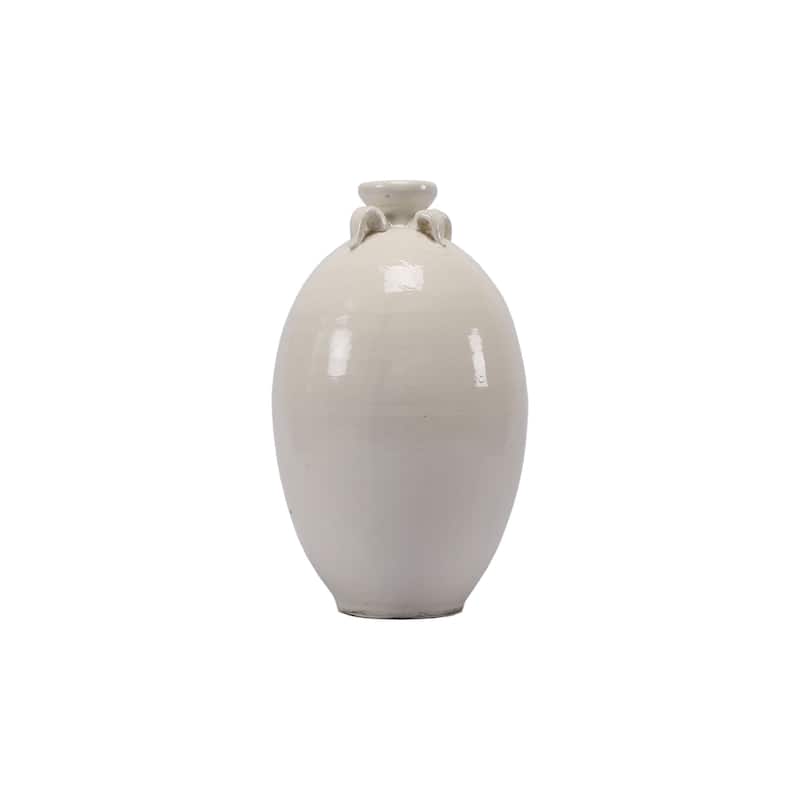 Artissance 17" Creamy White Ceramic Four Finger Handle Jar