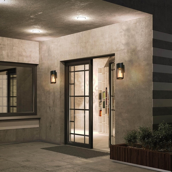 Black outdoor led wall lantern sconce online