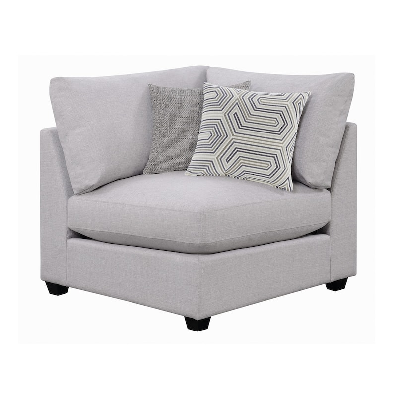 Corner with Cushioned Seating and Tapered Legs, Gray