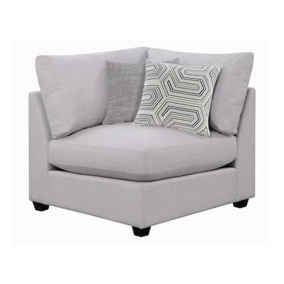 Corner with Cushioned Seating and Tapered Legs, Gray