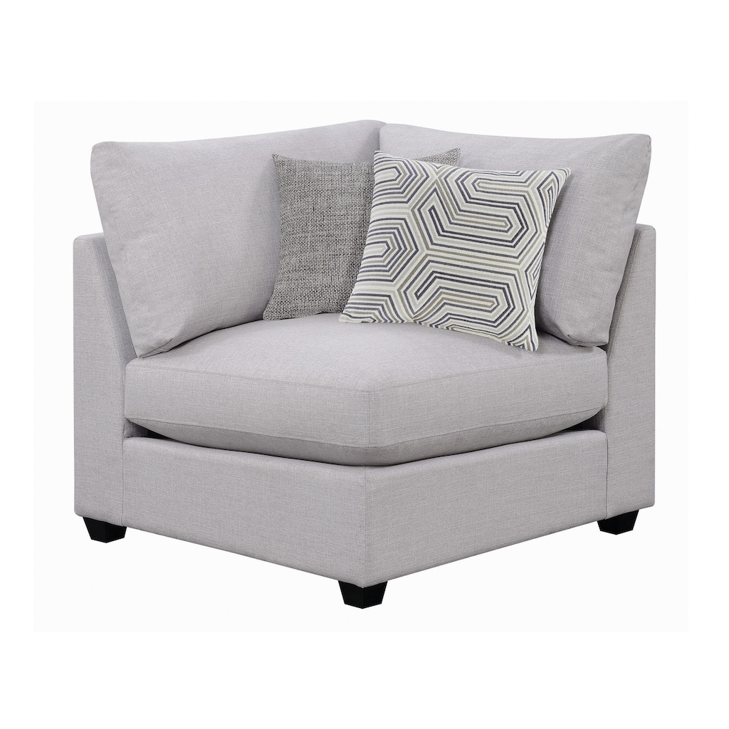 Corner with Cushioned Seating and Tapered Legs, Gray