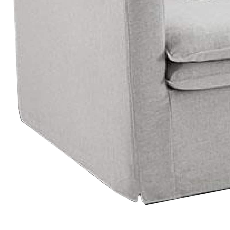 Rutu Accent Oversize Armchair, 1 Pillow, Light Gray Padded Linen