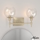preview thumbnail 35 of 45, Hunter Xidane Vanity Wall Light - Bathroom, Mid Century Modern, Glam - Clear glass 2 Light - Alturas Gold-Clear Glass