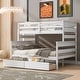 preview thumbnail 11 of 12, Twin over Full Bunk Kids Bed Frame with 2-Storage Drawers, Sturdy Slanted Ladder, No Box Spring Required, Easy Assembly, Grey