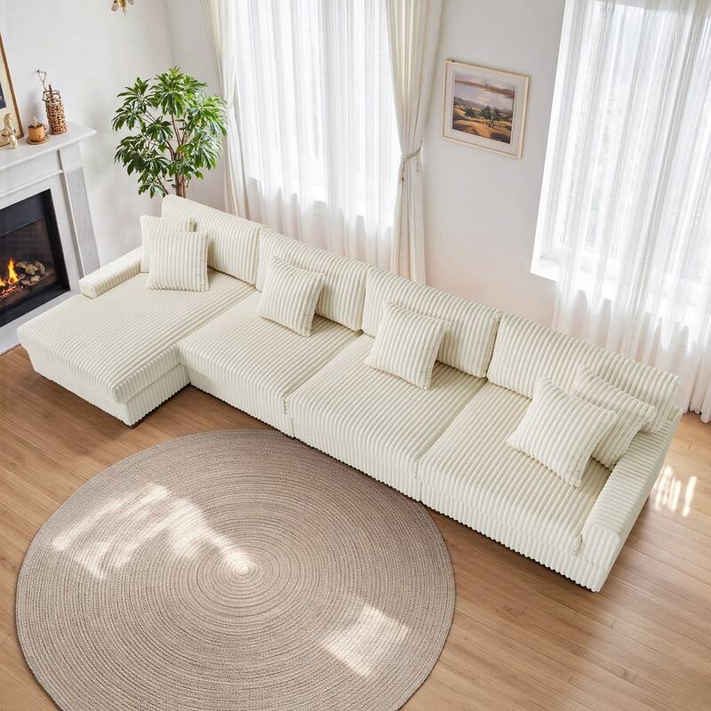 Anne 150" W Oversized Upholstered Modular Sectional Sofa