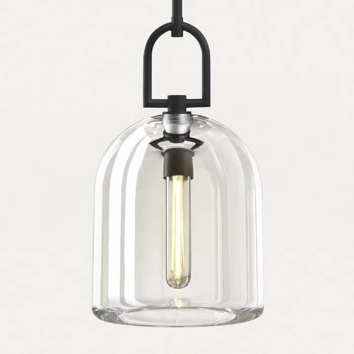 Crystal Hemisphere Pendant Light - Bell-shaped - Black