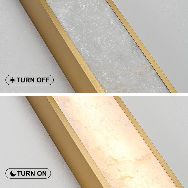 23.6" Dimmable Alabaster Marble LED Flush Mount Ceiling Light for Kitchen Bedroom