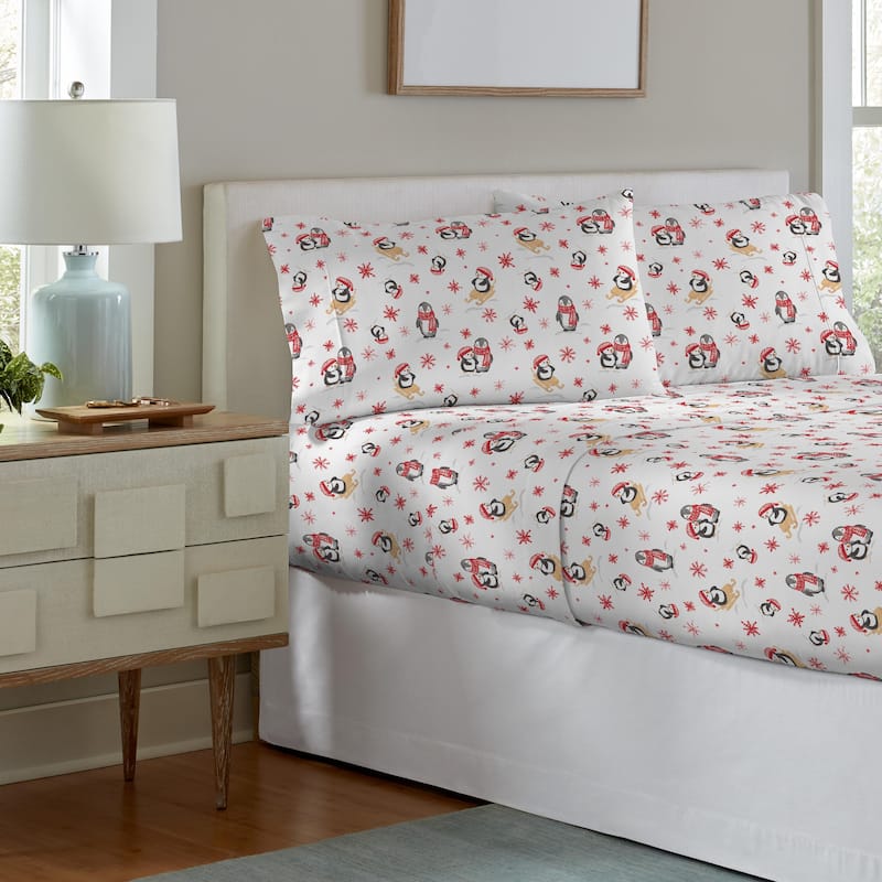 Pointehaven Superior Weight Cotton Deep Pocket Flannel Bed Sheet Set