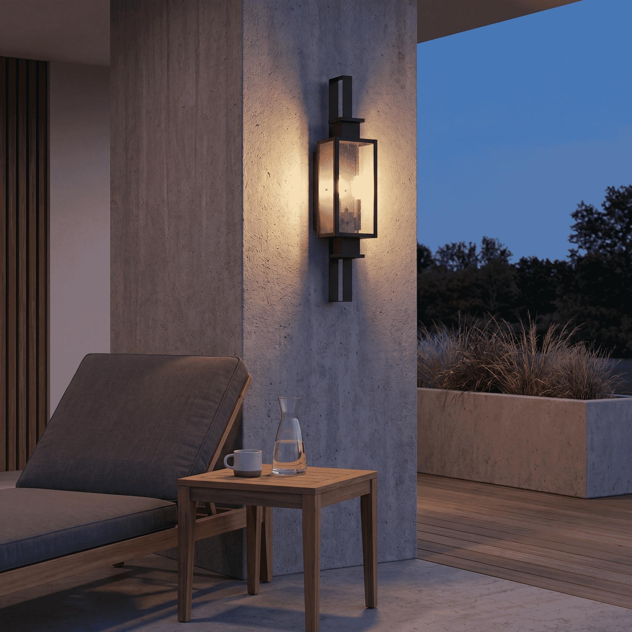Ascott 2-Light Outdoor Wall Lantern in Matte Black