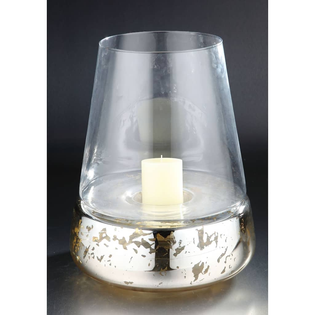 17" Clear Hand Blown Hurricane Glass Candle Holder