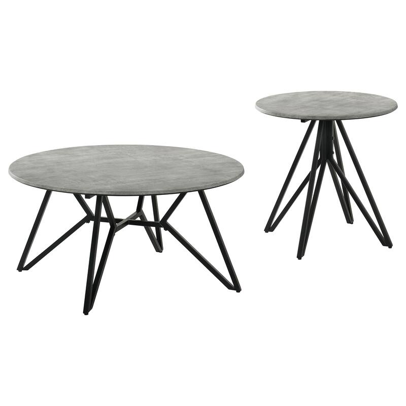 Garfield Cement 2-piece Round SmartTop Coffee and End Table Set