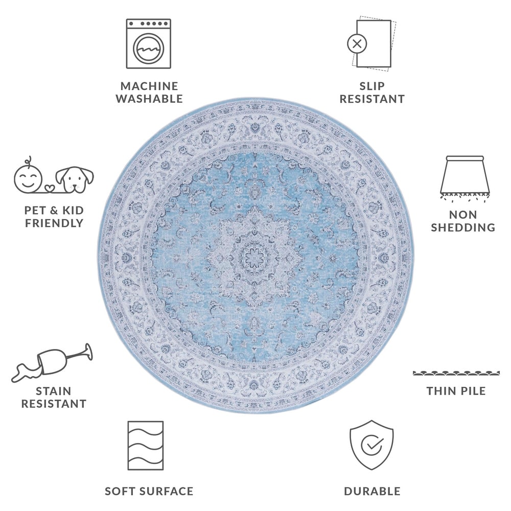 SAFAVIEH Tucson Machine Washable Slip Resistant Elianne Shabby Chic