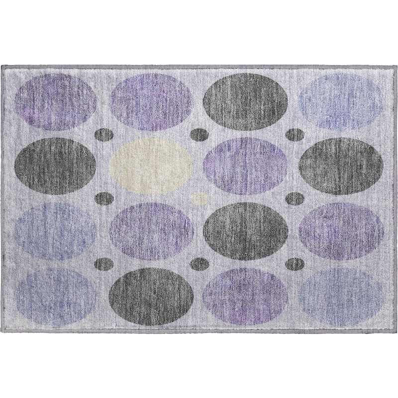 Premium Washable Super Soft Casual Circles Mayfield Rug