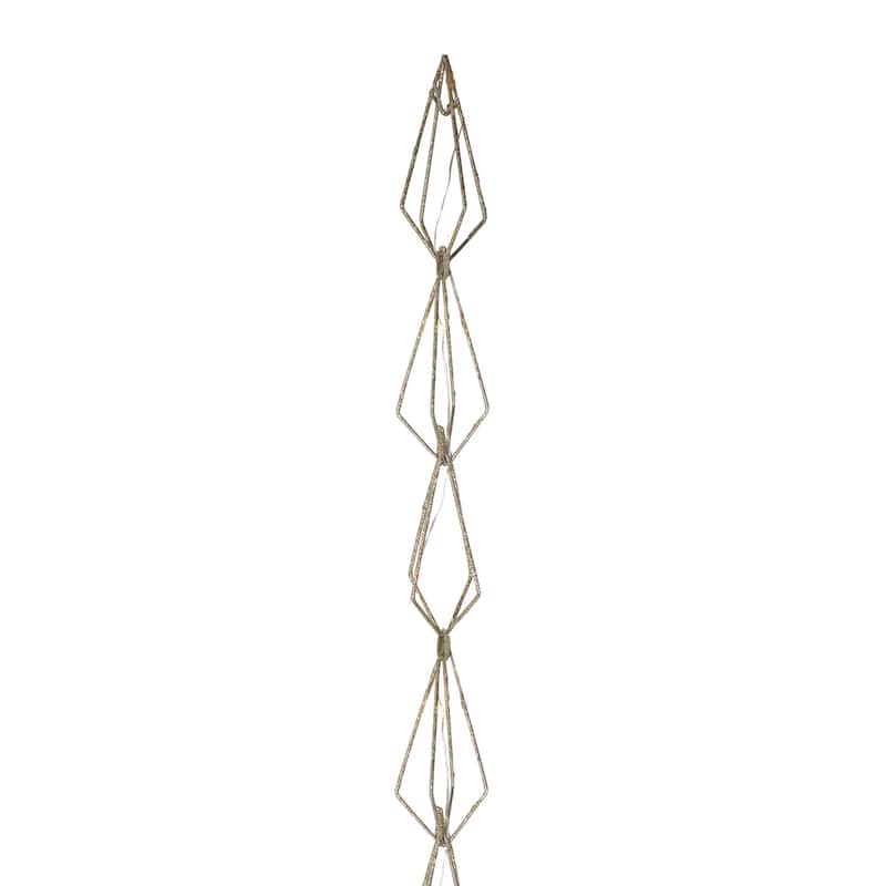 6ft LED B/O Gold Wire Diamond Christmas Garl - Warm White Lights