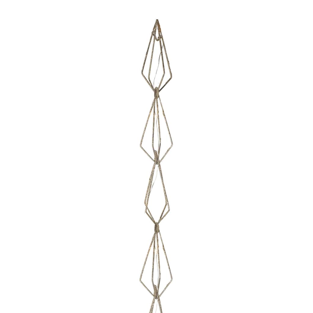 6ft LED B/O Gold Wire Diamond Christmas Garl - Warm White Lights