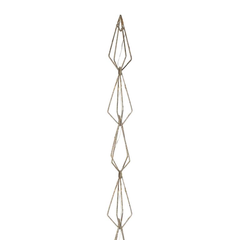 6ft LED Lighted B/O Gold Wire Diamond Christmas Garland - Warm White Lights - 6'