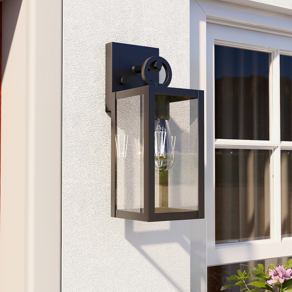 1-Light Outdoor Black Wall Sconce - 5"x6.25"x 13.79"