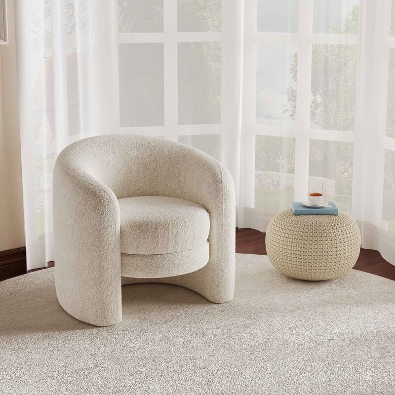 Boucle Upholstered Accent Chair (No Assembly)