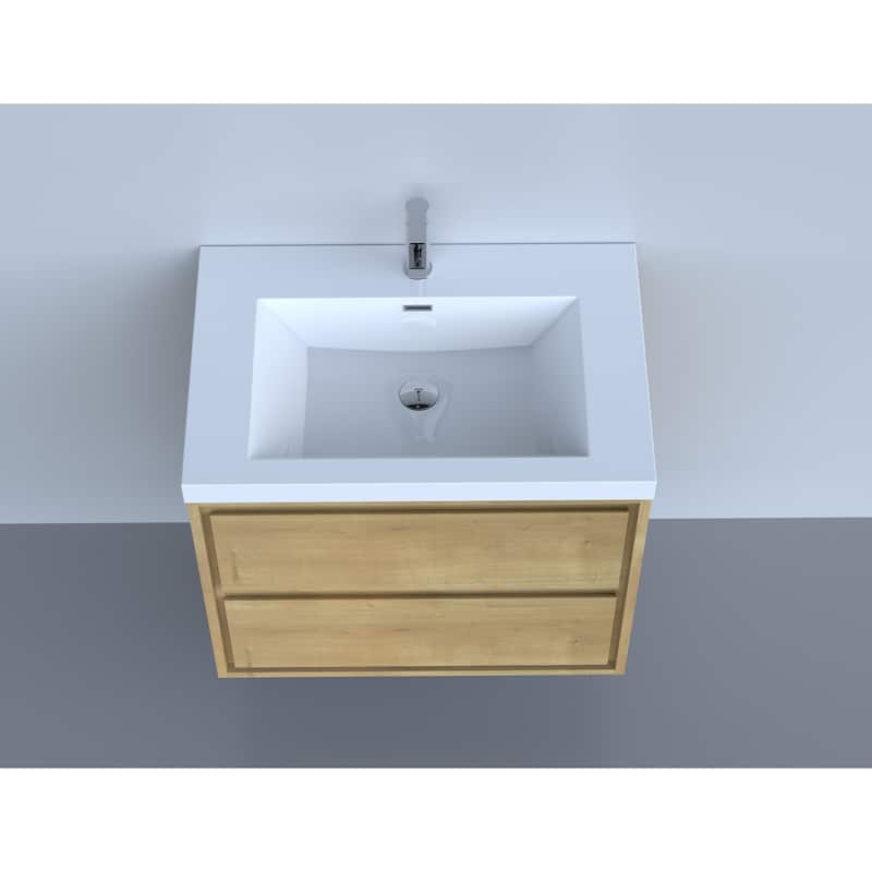 Sage 24" wall mounted bathroom vanity with single basin acrylic top