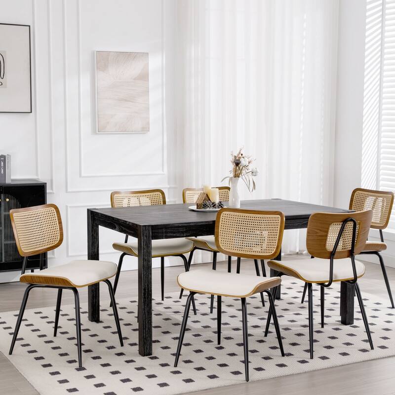 Faux Leather Upholstered Dining Chairs Set of 2/4 - 33.5" H x 17.5" W x 23" D