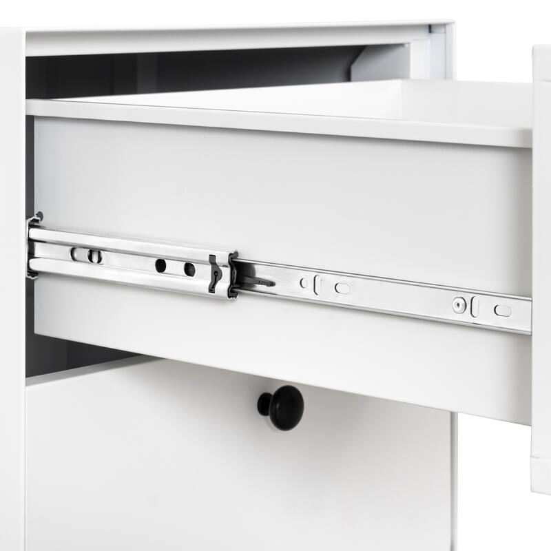 White Bedroom Nightstand, Modern Side Table Storage Cabinet End Table