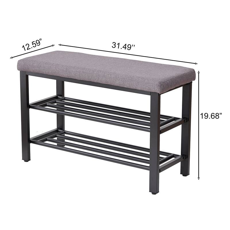 Modern Shoe Bench Storage Bench Entryway Bench with Cushion Seat