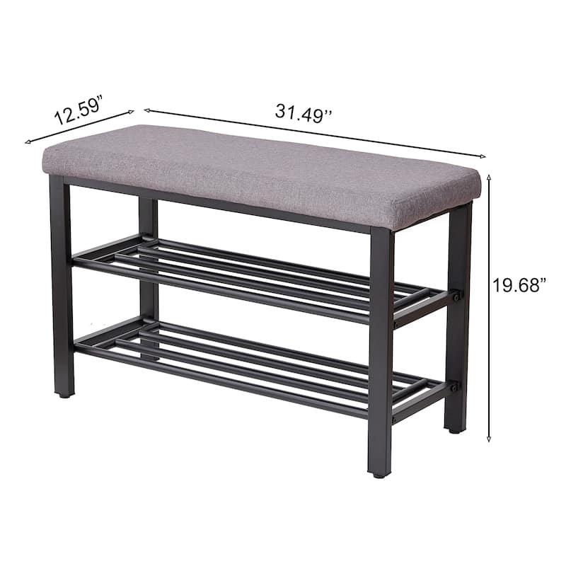 Shoe Bench, Storage Bench, Entryway Bench with Cushion, Shoe Shelf with Seat, Space-Saving, Modern Style, for Living Room