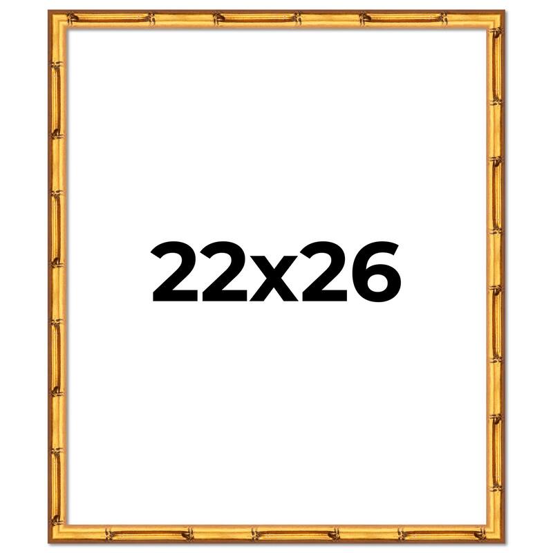 22x26 Frame Gold Bamboo Picture Frame Modern Photo Frame Includes UV Acrylic Shatter Guard Front Acid Free Foam Backing Board
