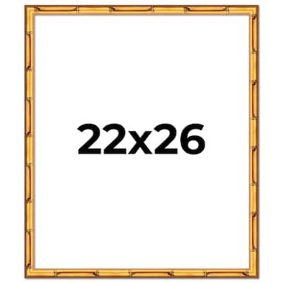 22x26 Frame Gold Bamboo Picture Frame Modern Photo Frame Includes UV Acrylic Shatter Guard Front Acid Free Foam Backing Board