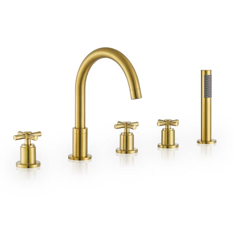 Altair Sorlia Cross Handles Deck-Mount Roman Tub Faucet with Handshower