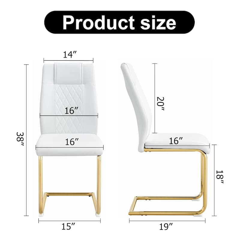 Modern dining chairs, set of 6, with faux leather soft cushion seats