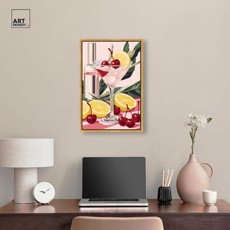 Cherry Lemon Drink Canvas by Art Remedy