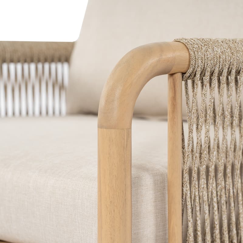 Scott Living Casper Outdoor Club Chair Acacia Wood and Woven Rope