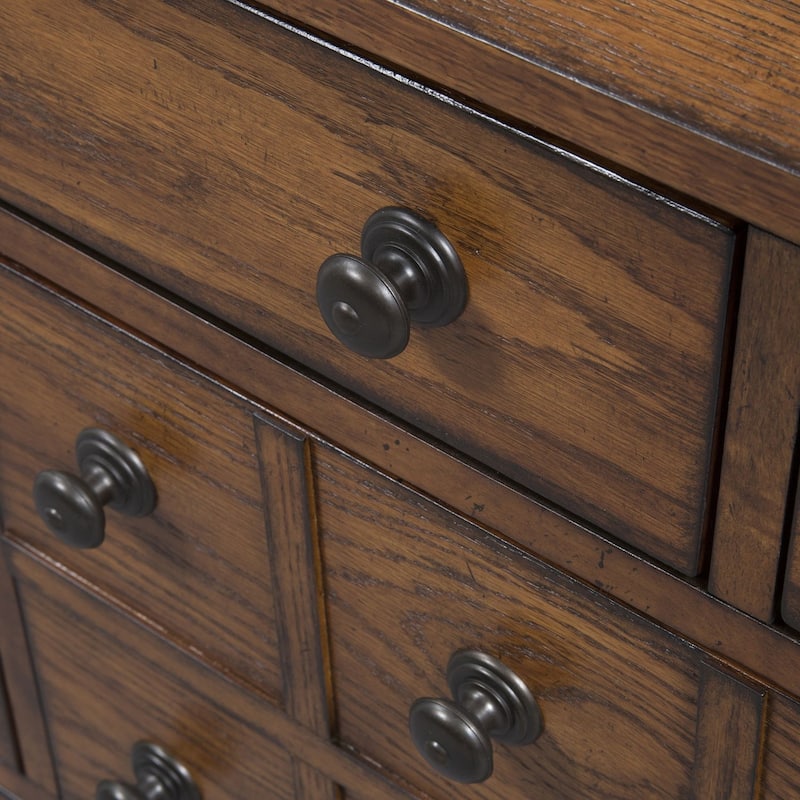 Grandpa's Cabin Rustic 7 Drawer Dresser for Bedroom - Sandstone or Aged Oak