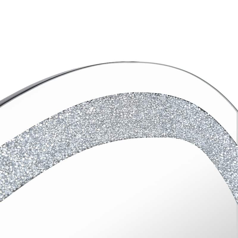 Sparkling Crystal Diamond Accent Wall Mirror Bathroom Vanity Mirror - 47.4'' H X 31.9" W x 0.6" D