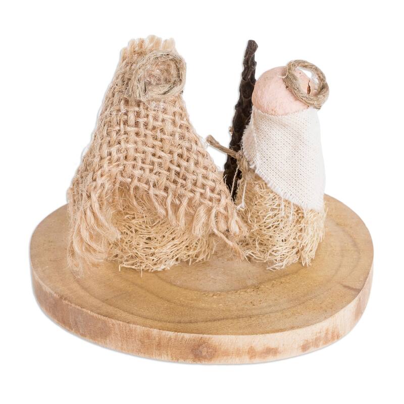 Novica Handmade Quaint Nativity Natural Fiber Nativity Sculpture