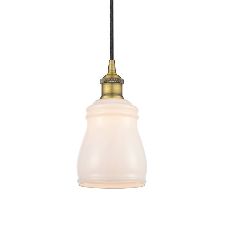 Innovations Lighting 616-1P-10-5 Ellery Pendant Ellery 5" Wide Mini - Brushed Brass / White