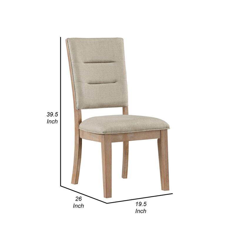 Brown/Beige Fabric Upholstered Wood Frame Dining Chair (Set of 2) Sturdy Dining Chair for Dining Rooms - 19