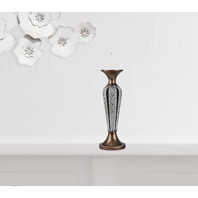 HomeRoots Set Of Two Brown and Black Pillar Tabletop Pillar Candle Holder - 7