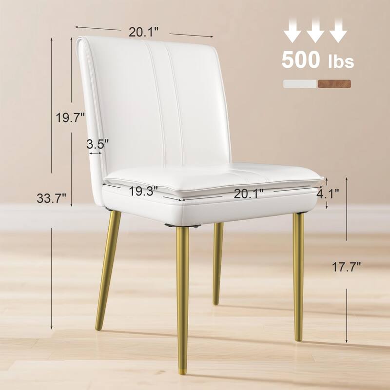 VECELO Foldable Dining Chair Set 2/4/6 Pack PU Leather Space Saving Chairs with Metal Legs Waterproof Kitchen Living Room Chairs