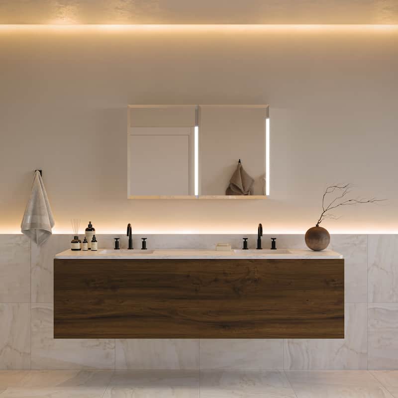 Fresca FMC8010-BE Senza 40" x 26" Frameless Double Door Medicine - Mirror - Mirrored Finish