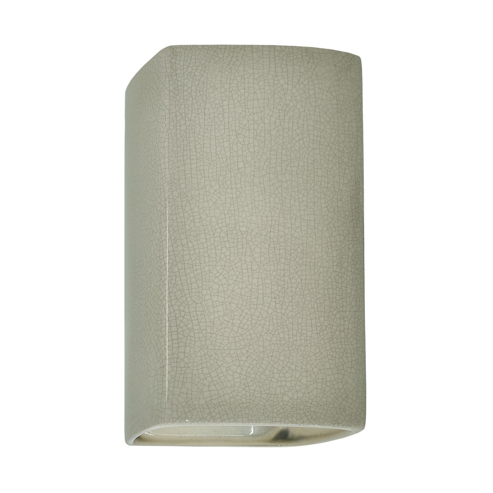 Justice Design Ambiance - Small Rectangle Wall Sconce - Open Top & Bottom (Outdoor) - Replaceable Bulb