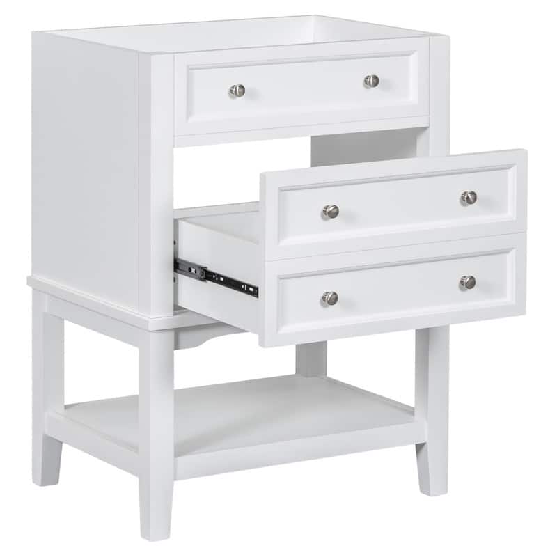 Solid Wood Frame 24" Bathroom Vanity Without Sink, with Drawer and Shelf