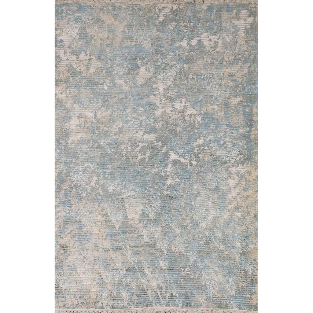 Striped / Abstract Area Rug Hand-Knotted Wool Carpet - 5'6"x 7'8"