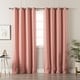 preview thumbnail 15 of 25, Aurora Home Antique Silver Grommet Top Thermal Insulated Blackout Curtain Panel Pair 52"W X 63"L - Coral