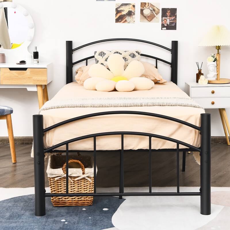 Costway Twin/Full/Queen Size Metal Bed Frame Platform Mattress