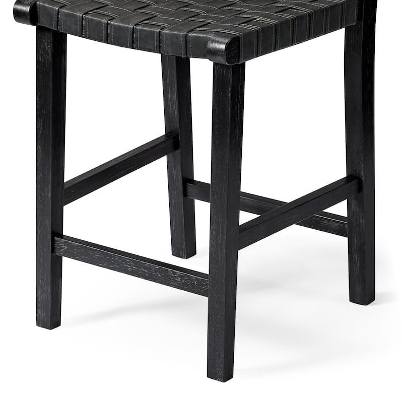 Maven Lane Noah Kitchen Dining Stool with Vegan Leather