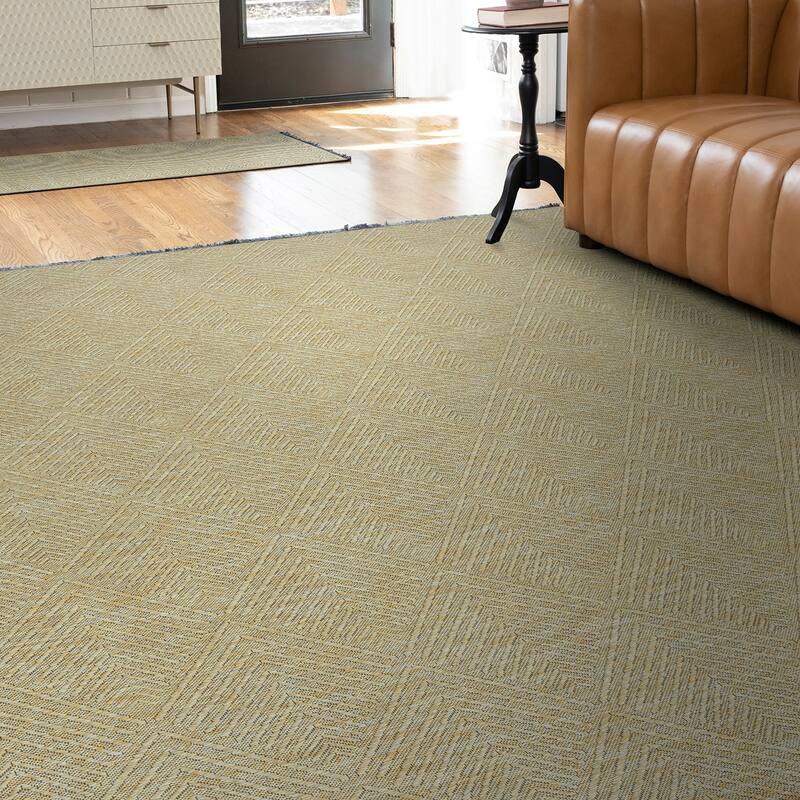Alameda Solid Color Chevron Machine Washable Indoor Area Rug - 7'9'' x 10'3'' - Green/Sage Green