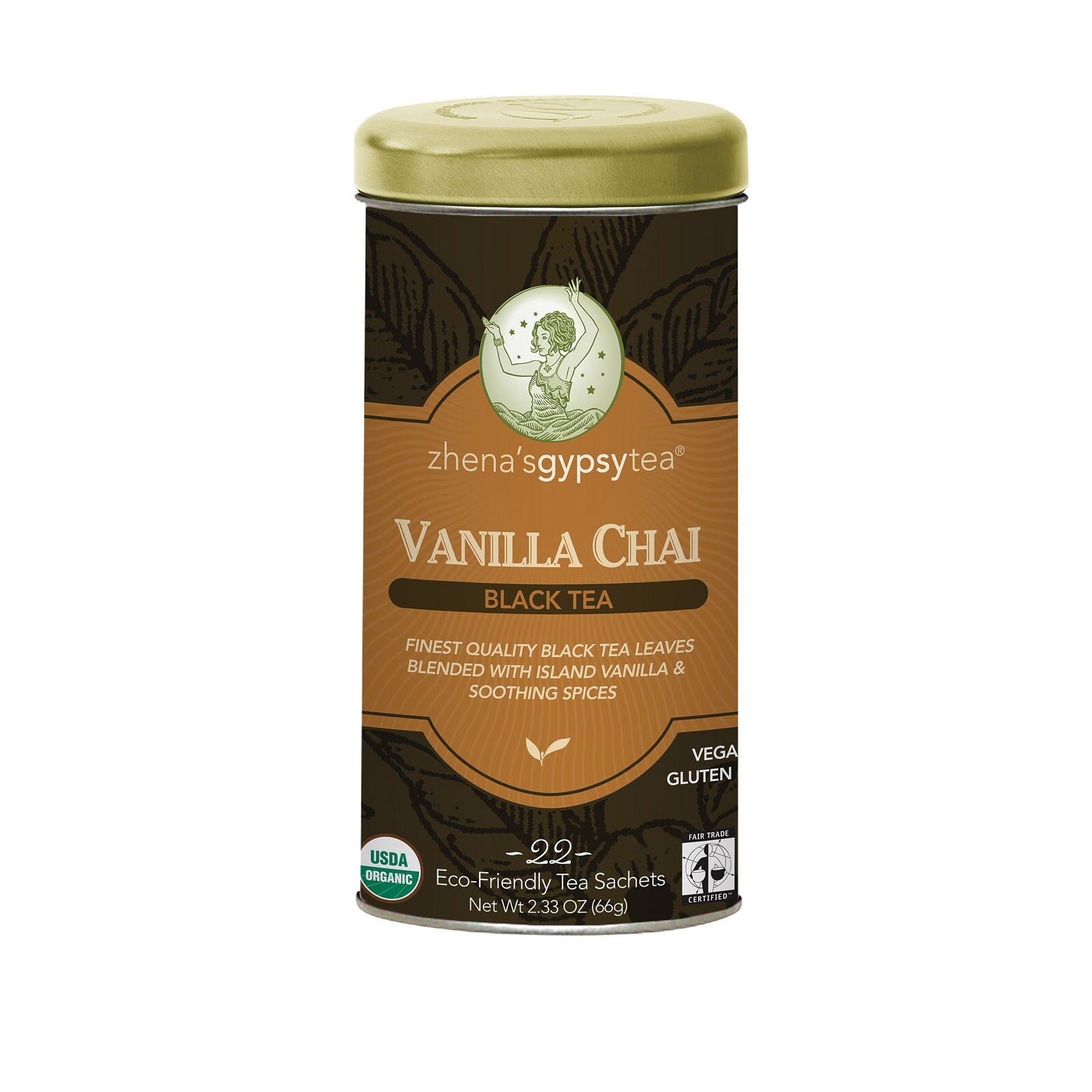 Zhena's Gypsy Tea Black Tea - Vanilla Chai - Case of 6 - 22 Bags